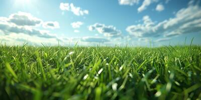 thick green grass in the meadow photo