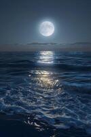 full moon OCEAN photo