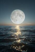 full moon OCEAN photo