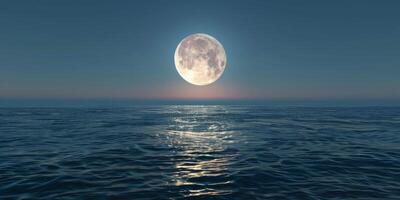 full moon OCEAN photo