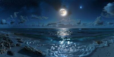 full moon OCEAN photo