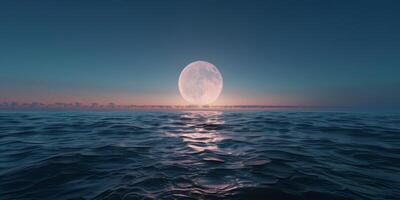 full moon OCEAN photo