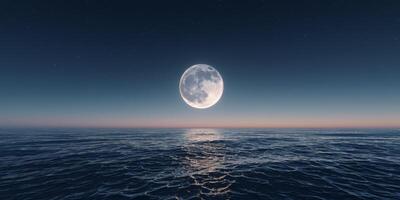 full moon OCEAN photo