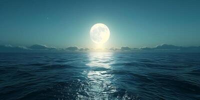 full moon OCEAN photo