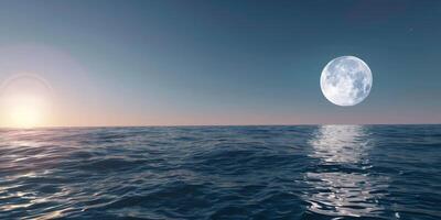 full moon OCEAN photo