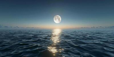 full moon OCEAN photo