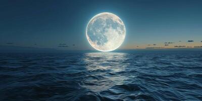 full moon OCEAN photo