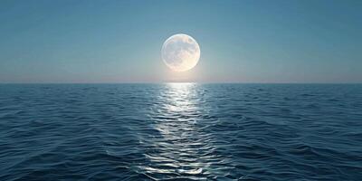 full moon OCEAN photo