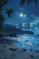 full moon OCEAN photo