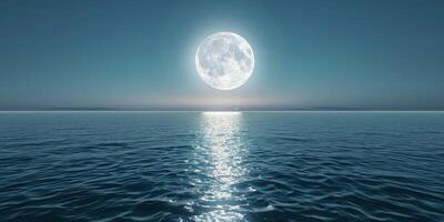 full moon OCEAN photo