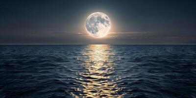 full moon OCEAN photo