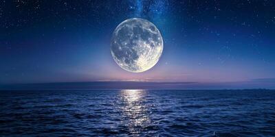 full moon OCEAN photo