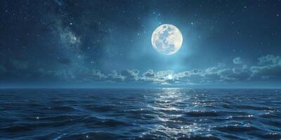 full moon OCEAN photo