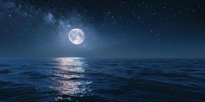 full moon OCEAN photo