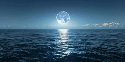 full moon OCEAN photo