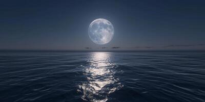 full moon OCEAN photo