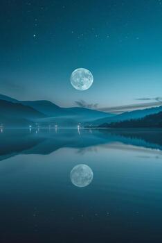full moon OCEAN photo