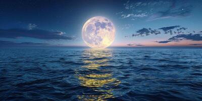 full moon OCEAN photo