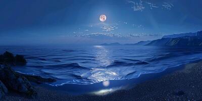 full moon OCEAN photo