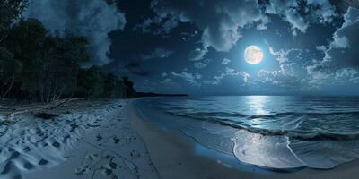 full moon OCEAN photo