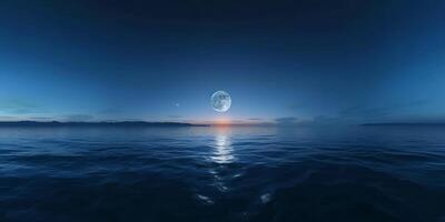 full moon OCEAN photo