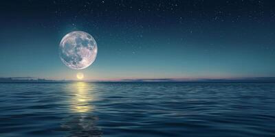 full moon OCEAN photo