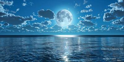 full moon OCEAN photo