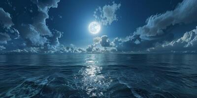 full moon OCEAN photo