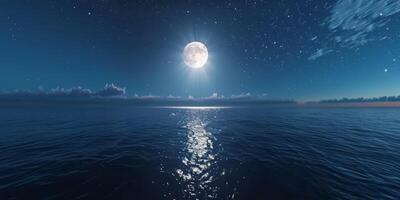 full moon OCEAN photo