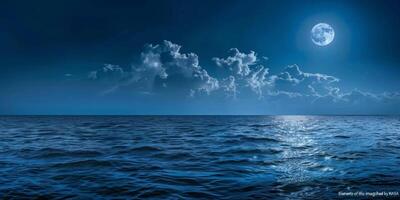 full moon OCEAN photo