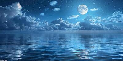 full moon OCEAN photo