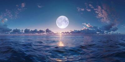 full moon OCEAN photo