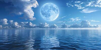 full moon OCEAN photo