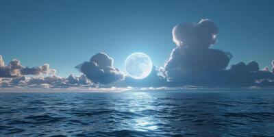 full moon OCEAN photo