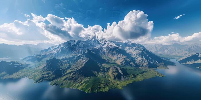 Fog in Forest Aerial view photo