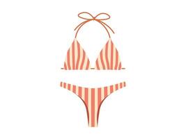 verano lencería o trajes de baño para mar. elegante De las mujeres trajes de baño o bikini en aislado antecedentes. plano vistoso ilustración vector