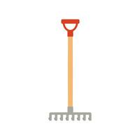 Rake illustration. Gardening tool for cleaning and loosening the soil vector