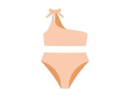 Summer lingerie or swimsuits for sea. Stylish women's swimwear or bikini on isolated background. Flat colorful illustration vector