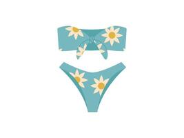 verano lencería o trajes de baño para mar. elegante De las mujeres trajes de baño o bikini en aislado antecedentes. plano vistoso ilustración vector