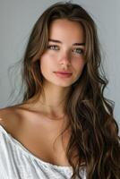 beautiful woman with healthy hair photo
