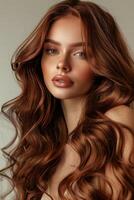 beautiful woman with healthy hair photo