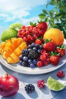 assorted berries and fruits photo