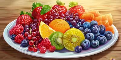 assorted berries and fruits photo