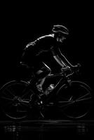 cyclists with professional racing sports gear riding photo