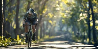 cyclists with professional racing sports gear riding photo