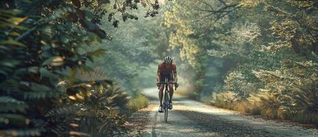 cyclists with professional racing sports gear riding photo