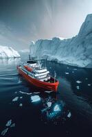 icebreaker sailing through the ice photo