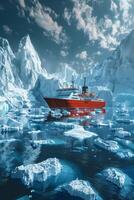 icebreaker sailing through the ice photo