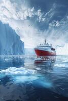 icebreaker sailing through the ice photo