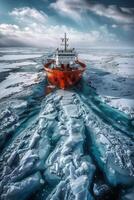 icebreaker sailing through the ice photo